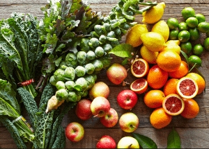 a group of fruits and vegetables on a wood surface Healthy Weight Loss Diets Headingley